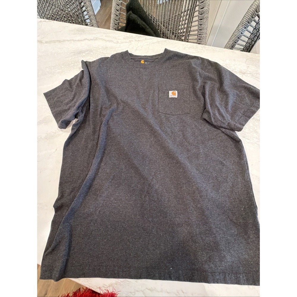 Carhartt Regular Fit Charcoal Gray Short Sleeve Pocket Shirt Size 2XL Tall